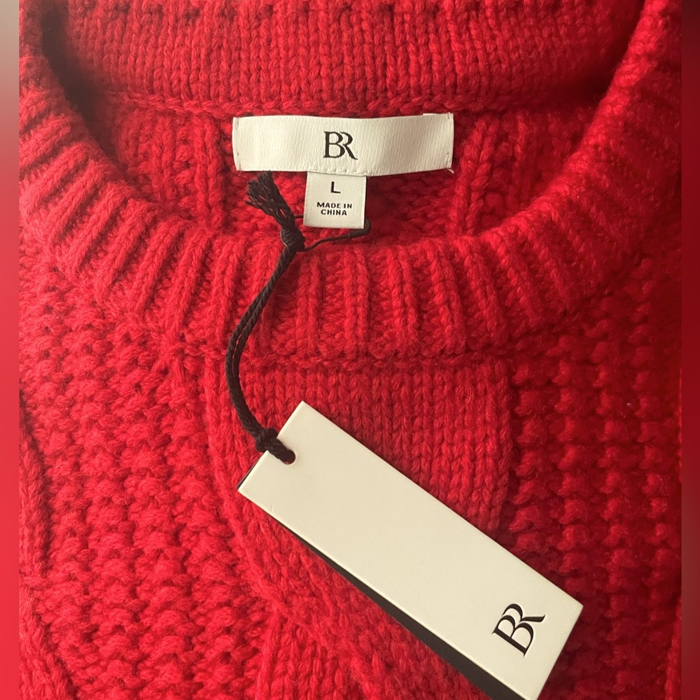 Banana Republic Organic cotton blend cable knit sweater, new with tag, red